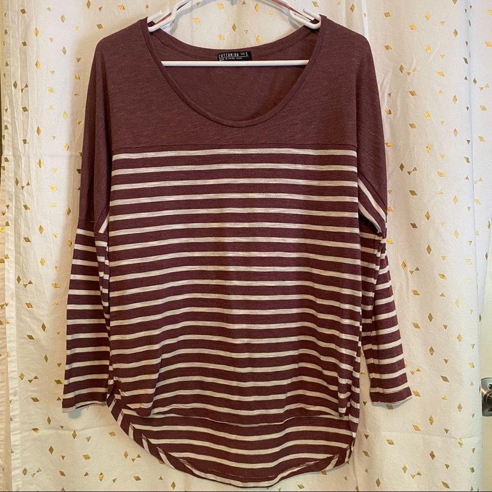 Scoop neck striped top